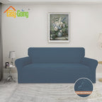 Easy-Going 100% Waterproof Couch Cover, 3 Cushion Oversized Sofa Cover | Leakproof Sofa Slipcover, Stretch Jacquard Furniture Protector Against Stain Spill from Kids, Pets, Dog, Bluestone
