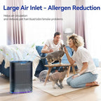 Aucleia Pet Air Purifiers, Black | Covers 2,100 Ft² Large Rooms, H13 HEPA Filter, Air Quality Monitor, Auto Mode, Removes Dust, Pet Hair, Smoke ,Odor