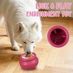 Wobbly Dog Enrichment Lick Toy, Stuffable Frozen Lick Bowl to Keep Dogs Busy, Long-Lasting Interactive Treat Dispensing Dog Toy, Silicone Fetch Catch Chew Toy(Rose,S)