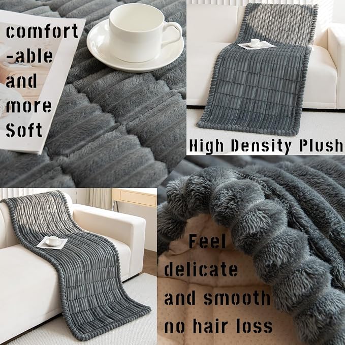 Mitid Sofa Cover Fuzzy Couch Cover for Pet, Couch Covers for Dogs Pets Mat | Washable Non-Slip Sofa Slipcover Cushion Protector Pets Friendly Mat, Dog Couch Cover, Square Couch Covers for Dogs Non Skid