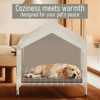 Elevated Dog House with Cushion, Stainless Steel Dog Tent, Medium Dogs | Sturdy Stainless Steel Frame, Waterproof Dog Shelter for Medium Dogs and Cats, Easy to Clean, Indoor and Outdoor Use