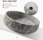 Karibiber Marble Dog Bowl, 6lbs Weighted Dog Food Bowl, Non-Slip Large Heavy Water Bowls, Grey Stone Food and Water Dish for Medium Dogs, Natural Marble, Easy to Clean, Holds 6 Cups