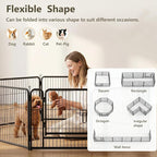 Metal Dog Playpen - Foldable Exercise Pen 24" Height 8 Panels for Dogs Portable Pet Playpen Polygon Dog Enclosure Indoor/Outdoor Pen for Puppy (Black)