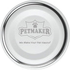 Set of 2 Stainless Steel Dog Bowls - 40oz Pet Bowls with Decorative Dog Food Stand - Metal Food and Water Dishes for Large Pets - Puppy Essentials by PETMAKER (Silver/Black)