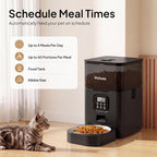 VOLUAS Automatic Cat Feeder, 4L Timed Dry Food Dispenser for Cats & Dogs | Programmable Portion Control, Up to 4 Meals Daily, Dual Power Supply, Power-Off Memory, 10-Second Voice Recorder