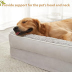 BFPETHOME Orthopedic XL Dog Beds Large Sized Dog, Washable Couch Bed | Washable Removable Cover, Waterproof Lining, Non-Slip Bottom, Large Pet Sofa for Senior Dogs, Cozy Sleeping Bed, Silver Grey