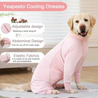 Dog Sun Protection Cooling Suit UPF 50+, Quick-Dry Breathable Jumpsuit for Large & Medium Dogs, Outdoor Dirt-Resistant Shedding Control Pet Apparel (Blush Pink, 6X-Large)