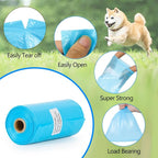 Dog Poop Bags Rolls: Large Leak Proof Hands Stay Clean Easy Tear 1140Count | Poop Bags for Dogs – Extra Thick Odor Control 13 x 9 in Dog Waste Bags Dispenser Daily Dog Walkers Outdoor Cleanup (Blue)