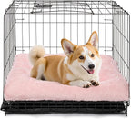 POMIU 2-Pack Washable Dog Bed, Deluxe Plush Crate Beds with Anti-Slip, Machine Washable Kennel Pad Sleeping Mat for Large, Medium and Small Dogs (2 Pack x Pink, 29.0" L x 21.0" W x 3.0" Th)
