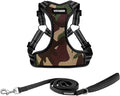 Best Pet Supplies Voyager Adjustable Step-in Flex Breathable Mesh Dog Harness for Small Medium Large Dogs Leash Set (Army Base), M