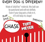 Jolly Pets Large Soccer Ball Floating-Bouncing Dog Toy, 8 inch Diameter, Orange | Large 8 inch durable dog soccer ball for dogs 60 to 90 lbs, won't deflate when punctured, floats for water play, made in USA