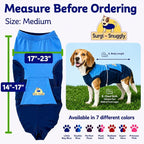 Surgi Snuggly Dog Surgery Recovery Suit - Dog Onesie for Post Surgery Recovery, Female Spay & Male Neuter - Surgical Suit for Dogs, E-Collar Cone Alternative, Double Blue - Medium - 14" - 17" (EC)