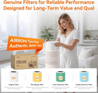 AIRROMI Air Purifier for Bedroom with A2001 Creamy Beige