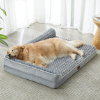 BFPETHOME Orthopedic Dog Beds for Extra Large Dogs, Waterproof Sofa XXL Dog Bed with Sides, Non-Slip Bottom and Egg-Crate Foam Big Pet Couch Bed with Washable Removable Cover,Pet Bed for Large Dogs