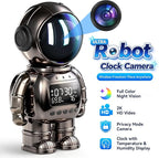 GBIUT Robot Alarm Clock Camera, 2K HD 5G/2.4Ghz WiFi Pet Robot Camera, Human Detection, Night Vision, Two-Way Talk & Motion Alert, Temp Humidity Display, Space Gift for Kids