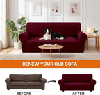 XINEAGE Stretch 2 Seater Slipcover, Non-Slip Pet Couch Cover,Wine Red | Washable Furniture Protector, Elastic Bottom, Dogs & Cats Friendly, Scratch-resistant, Fast Setup, High Elasticity