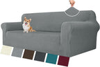 MAXIJIN Stretch Oversized Couch Covers for 3 Cushion Couch (91"-110"), 1-Piece Large Sofa Cover Slipcover Furniture Protector for Kids,Dogs (Extra Large, Diamond Pattern Light Gray)