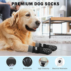 SCENEREAL Anti Slip Dog Socks to Prevent Licking Paws, Dog Shoes for Hot/Cold Pavement, Paw Protector Traction Control on Hardwood Floor, Dog Shoes Booties for Puppy Small Medium Large Senior Dogs