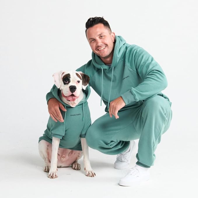 Spark Paws Dog Hoodie – Premium Dog Sweater for Small, Medium, and Large Dogs | Warm Outfits for French Bulldogs, Pitbull, Puppy, Winter Jacket Alternative - Teal - 3XL
