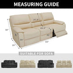 Easy-Going 100% Dual Waterproof Recliner Sofa Cover, 8-Pieces Stretch Relining Couch Cover with Pocket, Jacquard 3 Seat Sofa Slipcover Leakproof Washable (Sofa, Camel)