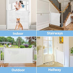 PRObebi Retractable Baby & Dog Gate - Extends to 54" Wide, 34" Tall - Stair, Doorway & Hallway Use