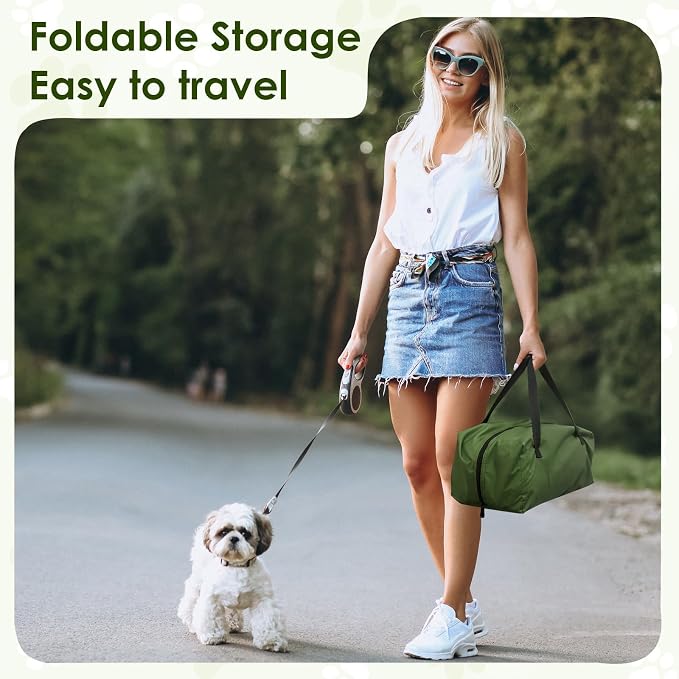 Soft Small Dog Crate - 24 inch Portable Travel Puppy Crate for Small Pets or 2 Cats, Collapsible Pet Carrier with 4 Mesh Doors, Car Kennel for Dogs with Handle for Indoor and Outdoor, Green