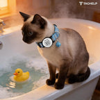 Smart Safety Cat Collar 2-Pack: Luminous Night Glow & QR Code Pet ID Tag, Breakaway Reflective Adjustable Collar (7-12.5”) for Indoor/Outdoor Cats(Blue & orenge)