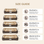 JOEJOY Extra Large Orthopedic Dog Beds Large Sized Dog, Extra Thick Supportive Big Dogs Bed with Sides and Waterproof Lining, Ultra Soft Pet Bed Sofa, Brown, 48''x35''
