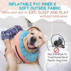 Supet Inflatable Dog Cone Collar for Large Medium Small Dogs, Soft Cone Collar for Dogs Cats, ECollar Doggie Neck Donut Dog Cone Alternative After Surgery