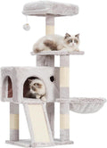Gitelsnour Cat Tree Tower 42'' with Condo, Indoor Scratching Post GCT005SMU | Cat House for Small and Kittens, Soft Basket, 2 Large Platforms, Scratching Board, Multi-level, Toy, Mushroom
