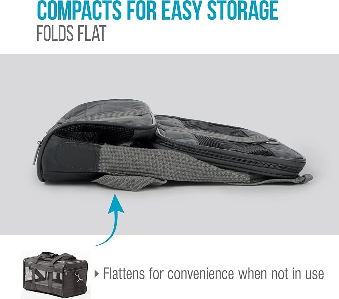Sherpa Original Deluxe Travel Pet Carrier, Airline Approved & Guaranteed On Board - Charcoal Gray, Medium
