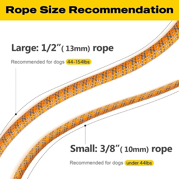 Fida Durable Slip Loop Lead for Large, Medium Dogs, 6 FT x 1/2" Heavy Duty, Comfortable Strong Rope, No Pull Pet Training Leash with Highly Reflective, Orange