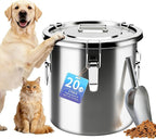 20 lb Stainless Steel Dog Food Storage Container, Airtight Metal Pet Food Storage Bin with Lid and Scoop, Large Dog Food Container for Dry Food, Keep Fresh, Easy to Clean