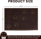 Andalus Small Cat Litter Mat, Pack of 2 - Waterproof, Non-Slip & Easy to Clean Cat Litter Box Mat for Extra Efficient Pet Litter-Trapping, Brown (15.75” X 11.75”)