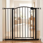 Regalo Safety 30"-35" Extra Wide Baby Gate, Bottom of Stairs & Doorways | Pressure Mounted with Door, For Babies, Toddlers & Pets, Bronze, Tested & Trusted for 30 Years