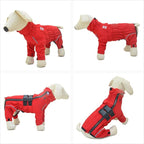 Lovelonglong Waterproof Dog Raincoat – 4-Leg Full Body Dog Rain Suit with Reflective Strips & Leash Opening, Outdoor Dog Jacket for Rainy Weather