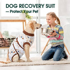 Kuoser Dog Recovery Suit for Post-Surgery Care, Spay Neuter Bodysuit for Female & Male Dogs, Anti-Licking Surgical Onesie, Snug Fit for Abdominal Wound Protection & Skin Healing, BrownPony XXL