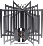 LZRS Wooden Free Standing Foldable Dog Gate Indoor – 60" W x 24" H,Step-Over Safety Pet Gate for Doorways, Stairs, Hallways, Indoor Dog Barrier for Small to Medium Dogs & Puppies, Black