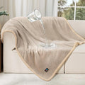 Luciphia Waterproof Pet Blanket, Liquid Pee Proof Dog Blanket for Sofa Bed Couch, Reversible Sherpa Fleece Furniture Protector Cover for Small Medium Large Dogs Cats, Grey Beige Large（65" x 57"） | waterproof pet blanket sherpa fleece reversible couch c...