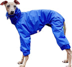D Doggy Star Italian Greyhound Raincoat Waterproof Jacket Windbreaker Clothes Whippet for Dog (S,Raincoat Blue)