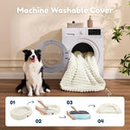 ChiXnuggle Orthopedic Dog Bed, Washable Cover, Faux Fur Bolster Pet Couch | waterproof,egg crate foam,non-slip bottom,for extra large dogs,cream,41*30*7,dog sofa