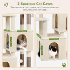 Globlazer Cat Tower for Indoor Cats, Heavy Duty Cat Trees for Large Cats Adult Big Cats Maine Coon Cat Tree Tower with Scratching Post, Extra Large Top Perch, Cat Condos, F61, Beige, 61inch