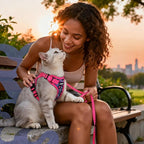 rabbitgoo Cat Harness and Leash Set, Escape Proof Vest, Coconut Fuchsia | Soft Breathable Mesh, Easy Adjustable Fit, Snap Buckles, Sturdy Clip, Reflective Strips, for Kittens & Small Cats Walks, Xxs