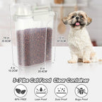 LEAWALK 5Lbs Dog Cat Storage Container Portable with Upgraded Large Spout and Cup, Plastic Pet Food Dispenser for Small Animal Kibble, Bird Seed, Oatmeal, Rice, Flour, Brown Sugart -Elegant White