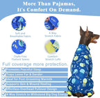 Large Dog Pajamas Pet Recovery Shirt Dog Pjs Cute Lightweight Stretchy Knit Pullover Large Dogs Pajamas Onesie for Small, Medium and Large Breeds (XX-Large (40-55lb), Blue Jellyfish)