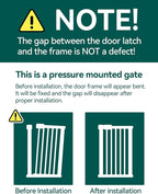 BABELIO 26-28.5 Inch Narrow Easy Install Baby Gate, Auto-Close Pet Gate for Small Stairs and Doorways, NO Drilling Pressure Mounted, NO Extensions, Black