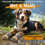 Dog Boots for Large Dogs, Medium Dog Boots & Paw Protectors for Hardwood Floors, Outdoor Dog Booties for Hot Pavement Winter Snow Hiking, Dog Shoes with Reflective Strips