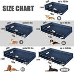 Patas Lague Orthopedic Large Dog Bed Pet Sofa Beds 48''X30''Navy Blue | L Bolster Egg-Crate Foam Dog Couch For Large Sized Dogs, Waterproof Removable Washable Cover, Pet Mat with Nonskid Bottom