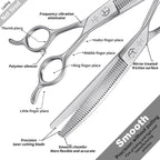 High-end Professional Dog Grooming Curved Thinning Scissors Teeth Blending Shears Pet Texturizing Thinner Blender Shears 7 Inch Extremely Very Sharp Made Of Stainless Steel Alloy For Dog Cat Groomer