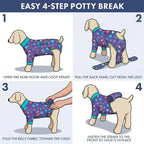 Spark Paws Dog Surgery Recovery Suit – Dog Recovery Suit After Surgery, Anti-Lick Dog Onesie, Abdominal Wound Protector, Soft Cone Alternative for Spay Neuter Male Female Pet Recovery - Planets - L